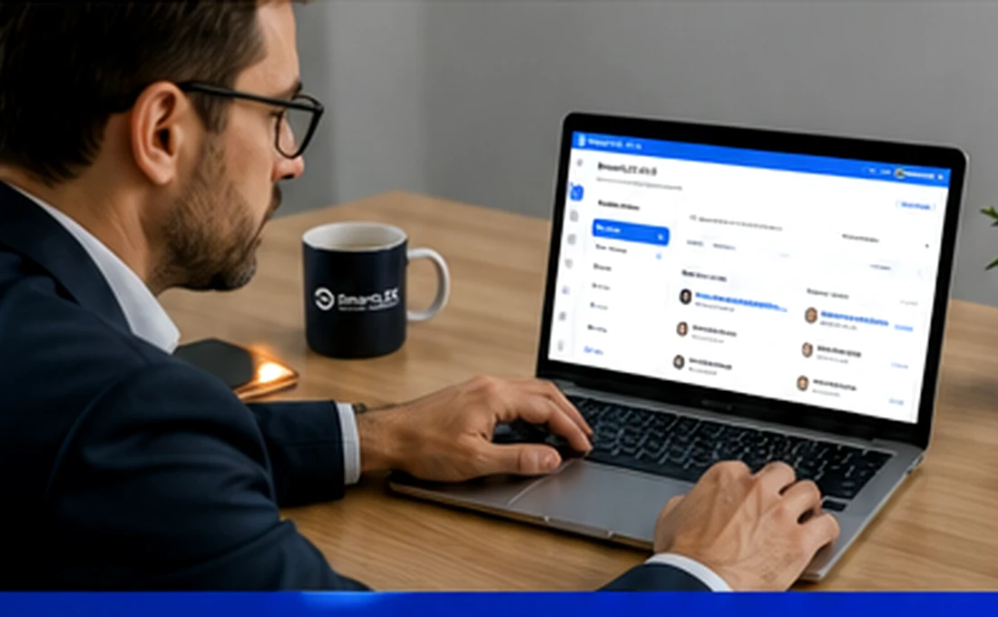 Abogado trabajando con la plataforma SmartLEX